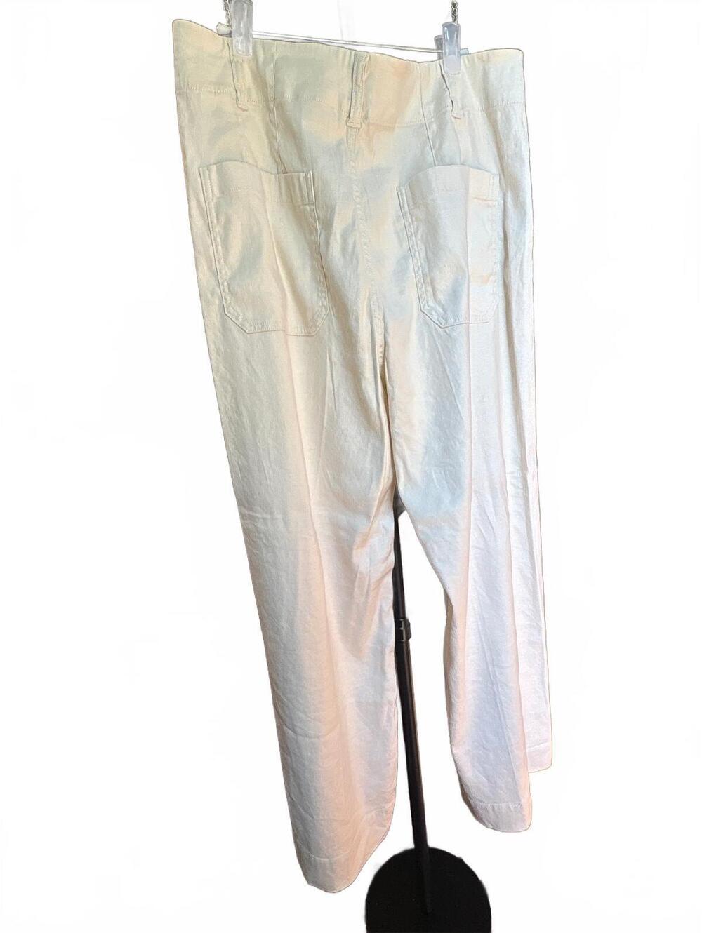 Maeve for Anthropologie Collette Cream Linen Pants 31 - Picture 4 of 7